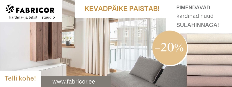 Fabricor kardina- ja tekstiilistuudios poolpimendavad kardinad -20%!