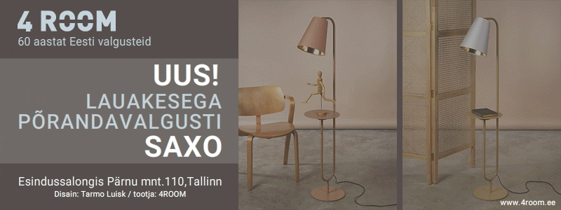 Eesti disaini uus toode - lauakesega põrandavalgusti Saxo 4Roomilt!