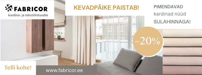 Fabricor kardina- ja tekstiilistuudios poolpimendavad kardinad -20%!