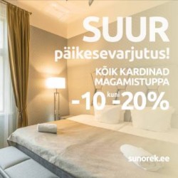 Sunorek: Kõik kardinad magamistuppa -10% kuni -20%!
