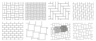 Kõnniteekivide ladumise mustrid - õpetused, nõuanded, galerii