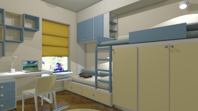 Väikese lastetoa sisustamine 3D-visualiseeringu abiga