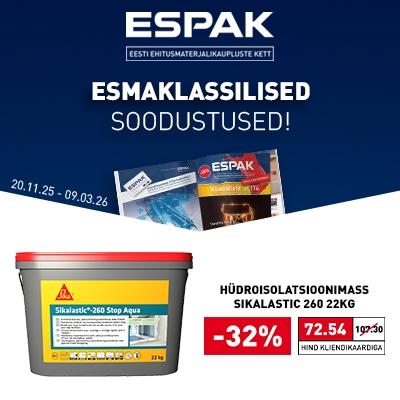 Espaki pakkumised EHITUSKEEMIALE kuni 09.03. Kliki tootele ja osta kohe!