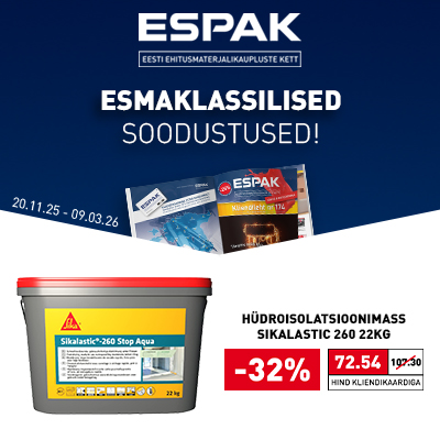 Espaki pakkumised EHITUSKEEMIALE kuni 09.03. Kliki tootele ja osta kohe!