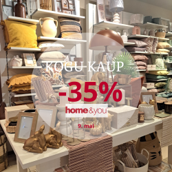 Home&Yous on 9. mail kogu kaubale -35% soodustus