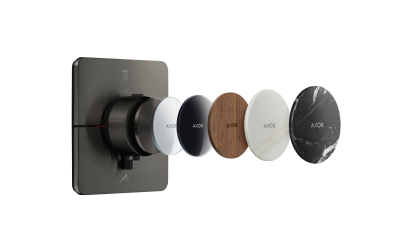 AXOR ShowerSelect ID juhtnupud on kvaliteetsest metallist, saadaval musta, valge ja messingutoonis. Lisaks pakub AXOR Signature teenus võimalust valida eksklusiivseid materjalilahendusi, nagu Nero Marquina marmor, Lasa Covelano Vena Oro marmor, tume pähklipuu ja peegelklaas. - 4
