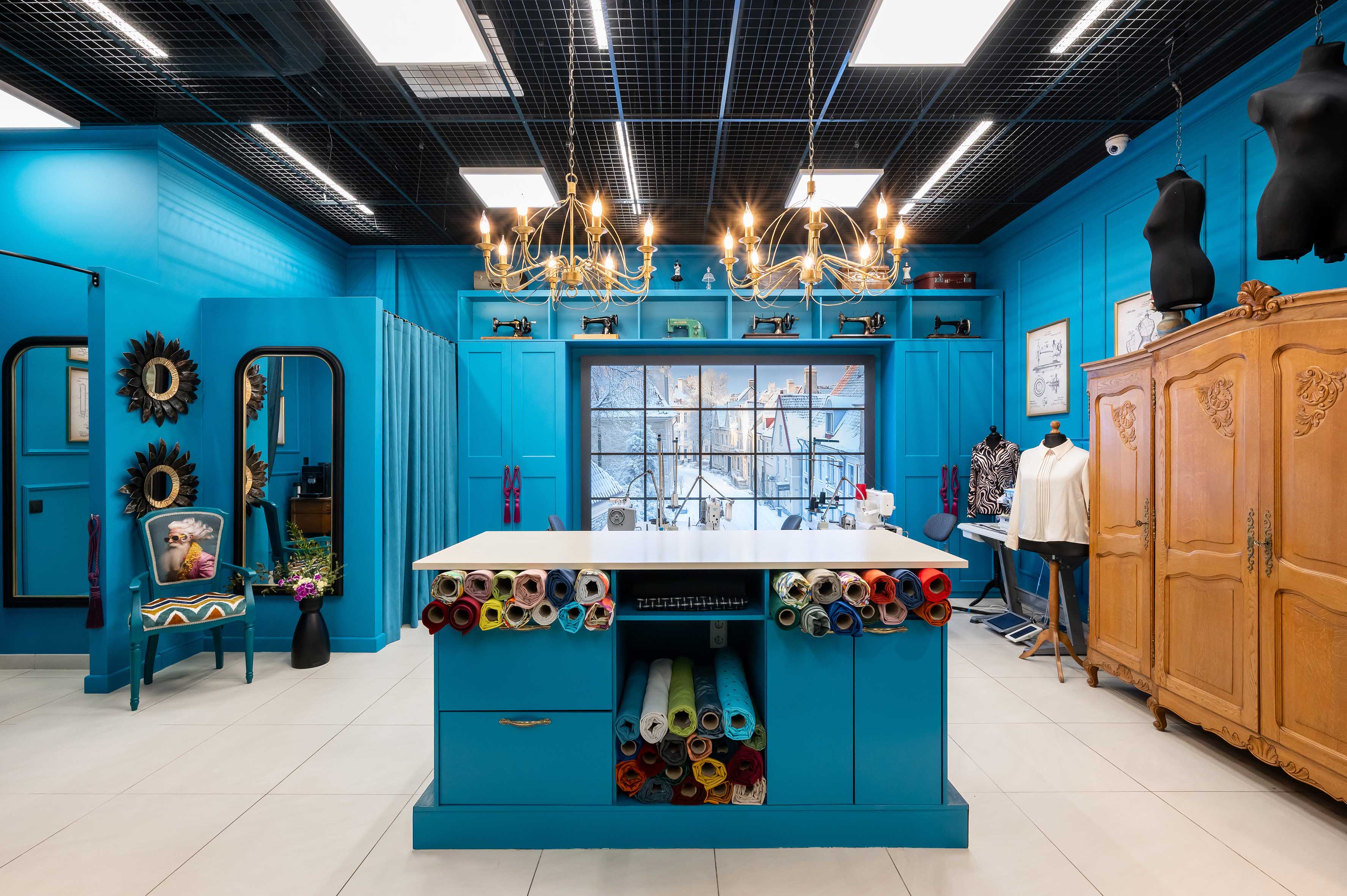 Õmblusateljee sisekujundusprojekt. Sisekujundus: Wax Design. Fotod: Kirill Masing. 