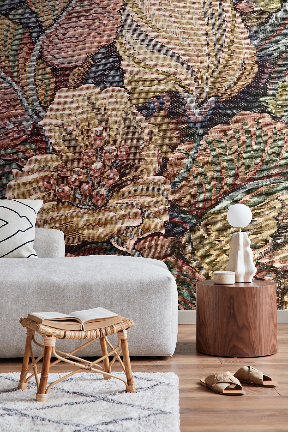 ESTAhome tikandiga lillemuster fototapeet – terrakota ja roosa 6