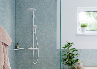 Hansgrohe Raindance Select dušisüsteem ja tarvikud mattvalge viimistlusega