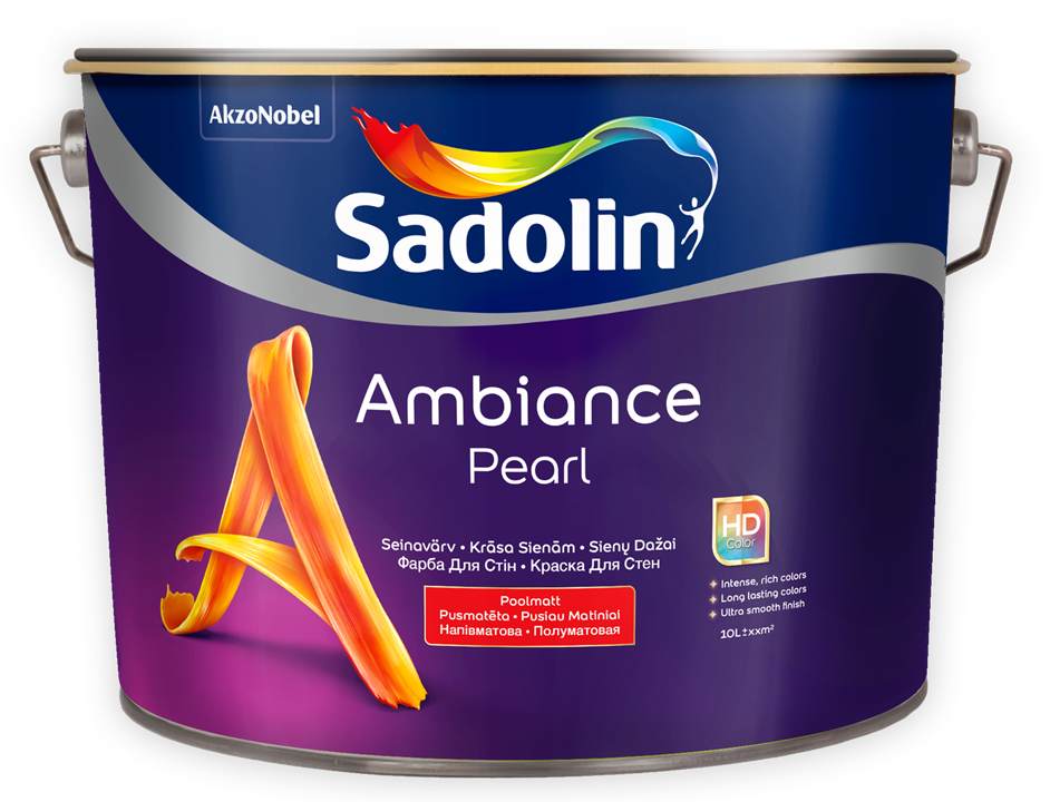 Sadolin Ambiance Pearl on pesu- ja niiskuskindel poolmattvärv seinavärv.