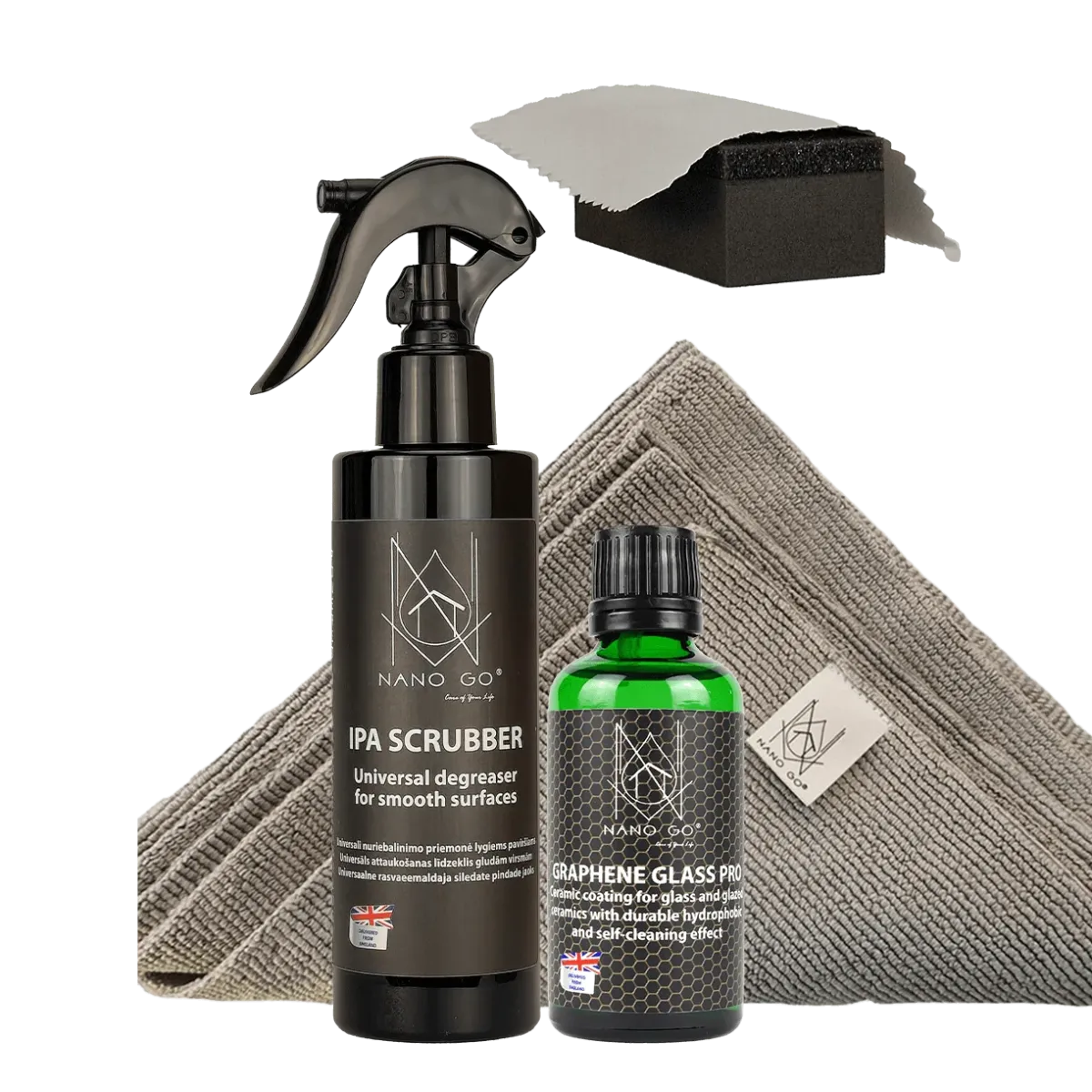 Nanokeraamika Graphene Glass PRO koos eelpuhastusvahendiga